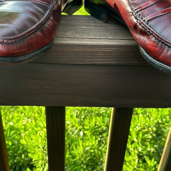 Bally Burgundy Loafers Slip On Size 10M Men's Made in Italy - Picture 4 of 11